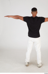 Whole Body Man T poses Black Casual Slim Standing Street photo references